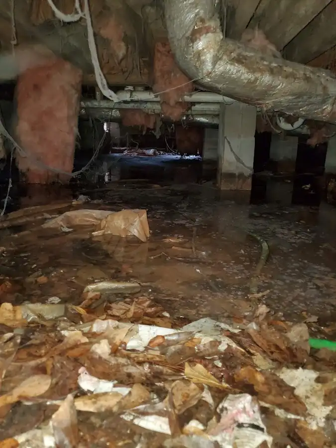 Crawl space flood assessment for Commercial Water Damage Restoration in Waterville